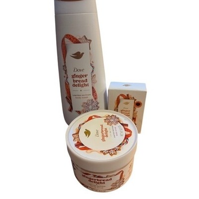 Dove Gingerbread Delight Limited Edition Body Wash Scrub and Beauty Bar Set