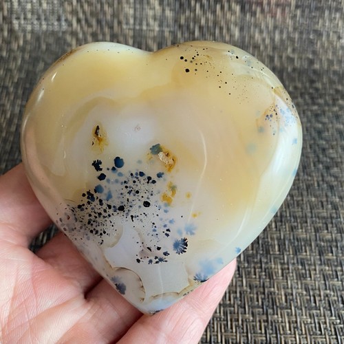 RARO 174g Plantas Acuáticas Naturales Ágata Corazón Cristal Pulido CURACIÓN - Imagen 7 de 10