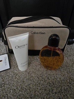 NEW CALVIN KLEIN OBSESSION  FOR MEN 3 PIECE SET - 3.4 OZ EAU DE TOILETTE