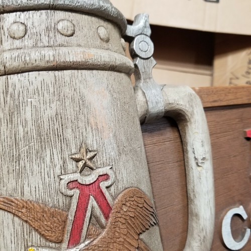 Vintage BUDWEISER Stein COLLECTOR SERIES Store Display Beer Sign 36” x 22" x 7" - Picture 9 of 11