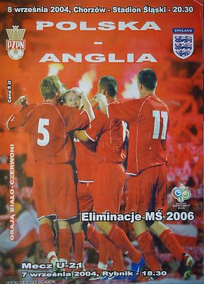 Programm LS 8.9.2004 Polen Polska - England in Chorzow