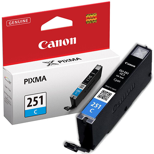 Canon PIXMA MG6420 (CLI-251C) Cyan Standard Yield Ink Cartridge (304 Yield) - Picture 1 of 3