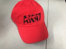 AK-47 Red W/Black Logo Hat Cap Gun Pistol Firearm Rifle Weapon Embroidery