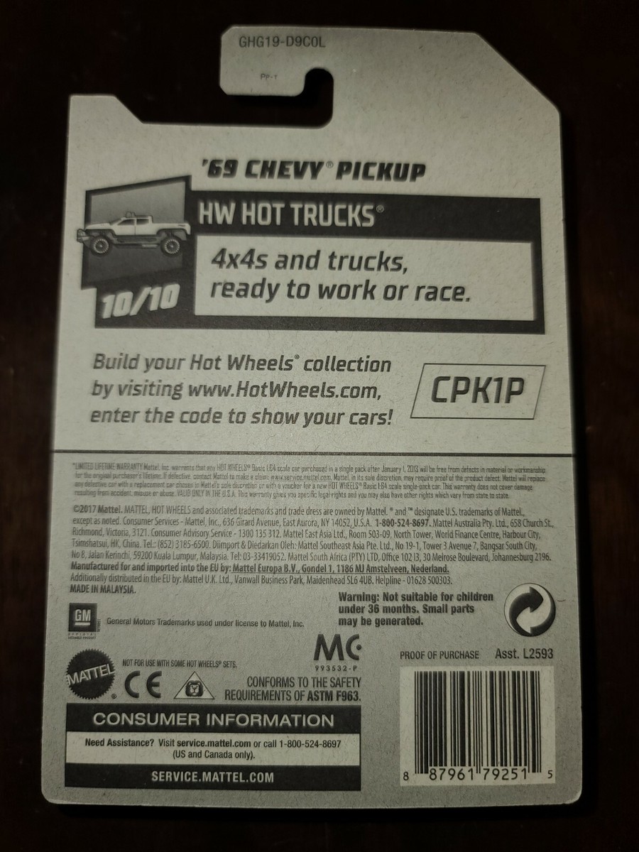 Hot Wheels 2020 25TH Super Treasure Hunt '69 Chevy Pickup Truck
