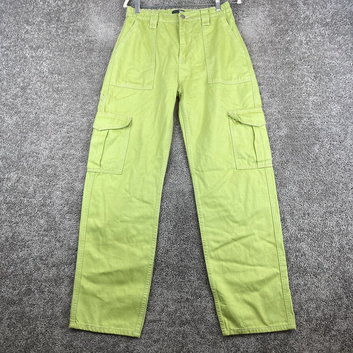 Fashion Nova Cargo Pants Womens 7 Green High Rise Flat Front Fashion Nova Cargo Pants Womens 7 Green High Rise Flat Front