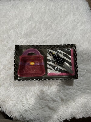 3pc Dip Bowl & Spreader Plus Zebra Napkins Super Y2K Unused Coquette Rockstar 