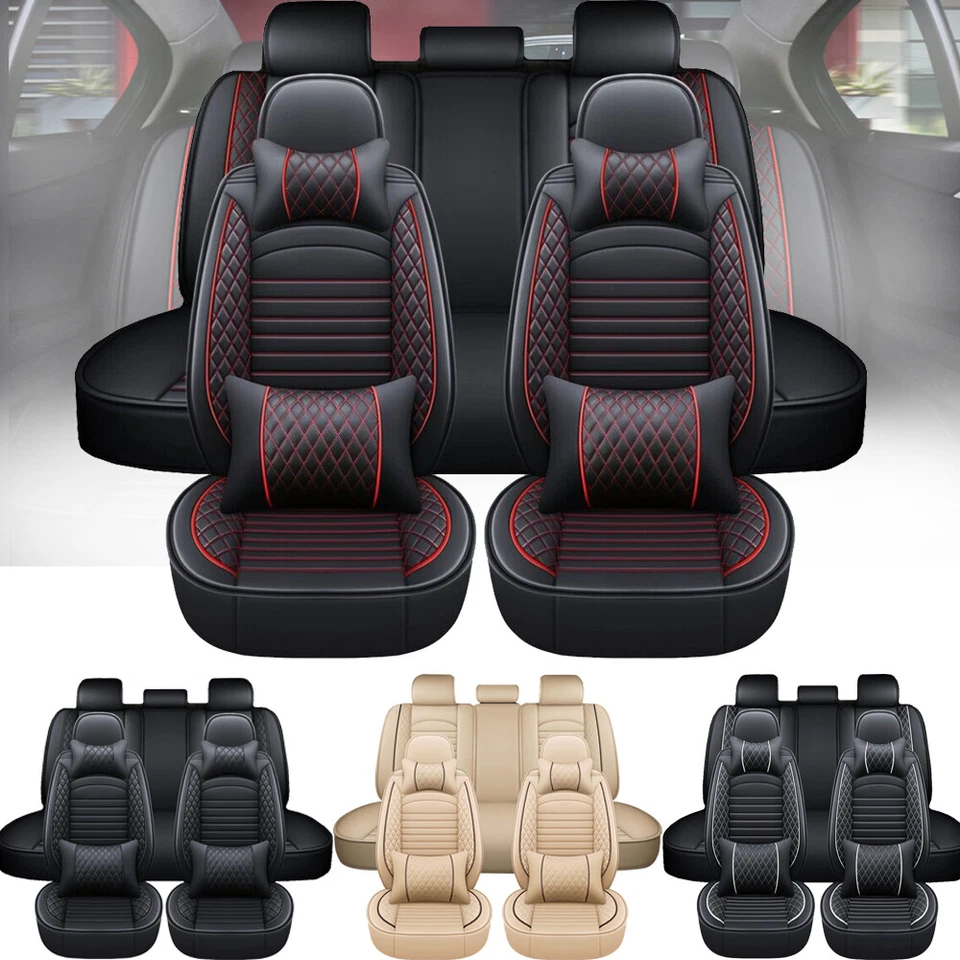 Car Seat Covers Full Set 5 Seats Leather Front Rear For Lexus RX350 RX450h NX300 - Imagem 4 de 4