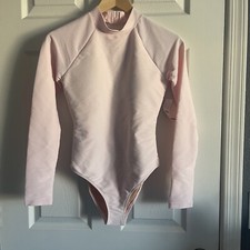NWT J CREW Rash Guard 4 Reimagined 1 Pc Long Sleeve Swimsuit Ribbed Pink BE806