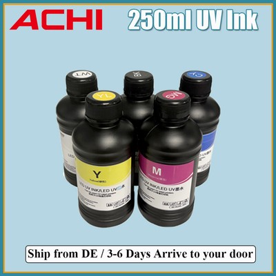ACHI 5X250ml UV INK For Epson UV Printer CMYKW 【DE Ship】