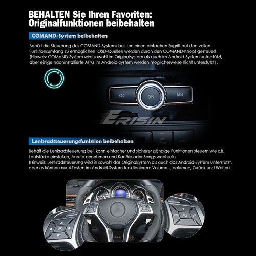 12.3" 128GB Android 14 Autoradio GPS Für Mercedes C-Klasse W204 DAB+ CarPlay SWC - Bild 9 von 22