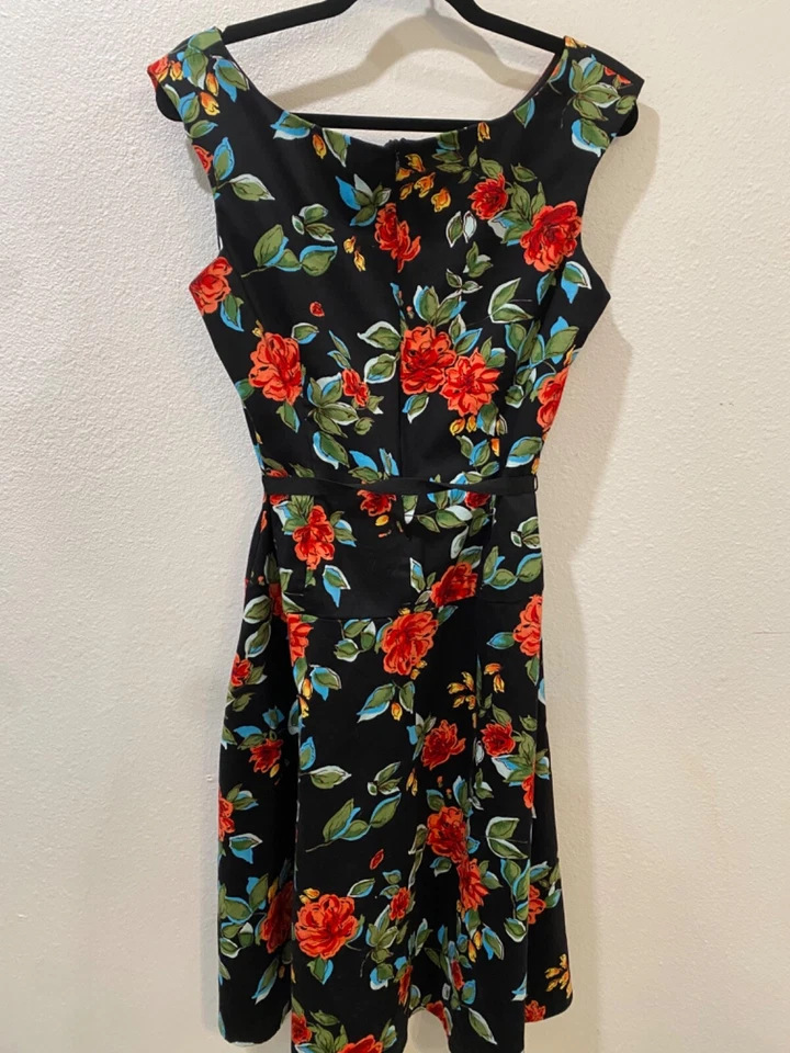 Miss Dorby size 14 dress floral, multicolor design, sleeveless, zipper back - Image 2 of 4