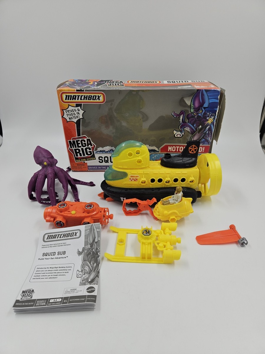 Matchbox Mattel Mega Rig Squid Sub 2010 K9582 BOX HAS HEAVY WEAR