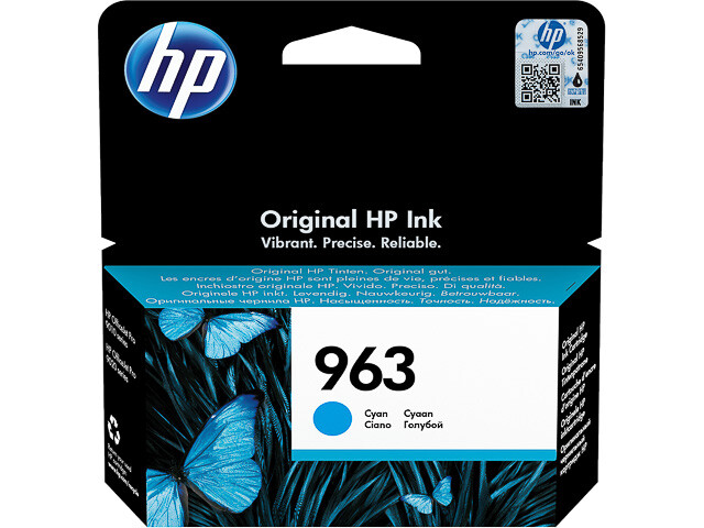 Cartouche HP 963 cyan pour remplacer votre encre bleue vide 3JA23AE sans bavure