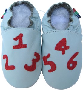 shoeszoo dolphin light blue  6-12m S soft sole leather baby shoes
