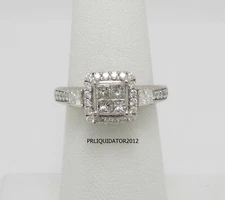 3/4CT Natural Diamond Anniversary Engagement Wedding Bridal Ring 10K White Gold