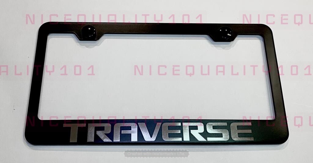 Laser Engraved Etched Traverse Stainless Steel License Plate Frame