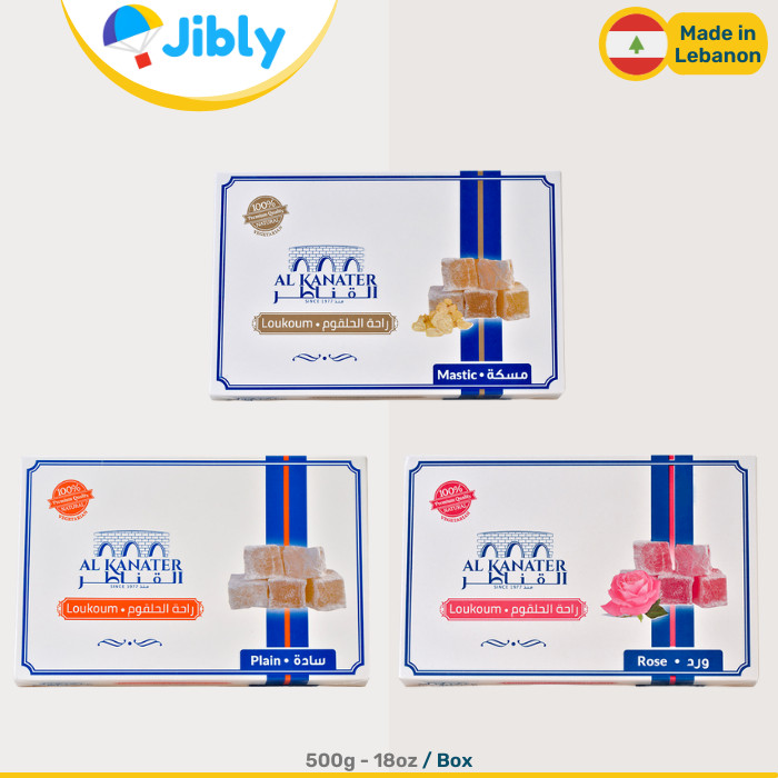 Libanés Al Kanater Loukoum|Sabroso Raha|Tres sabores|Caja de 500 g|Oferta al por mayor