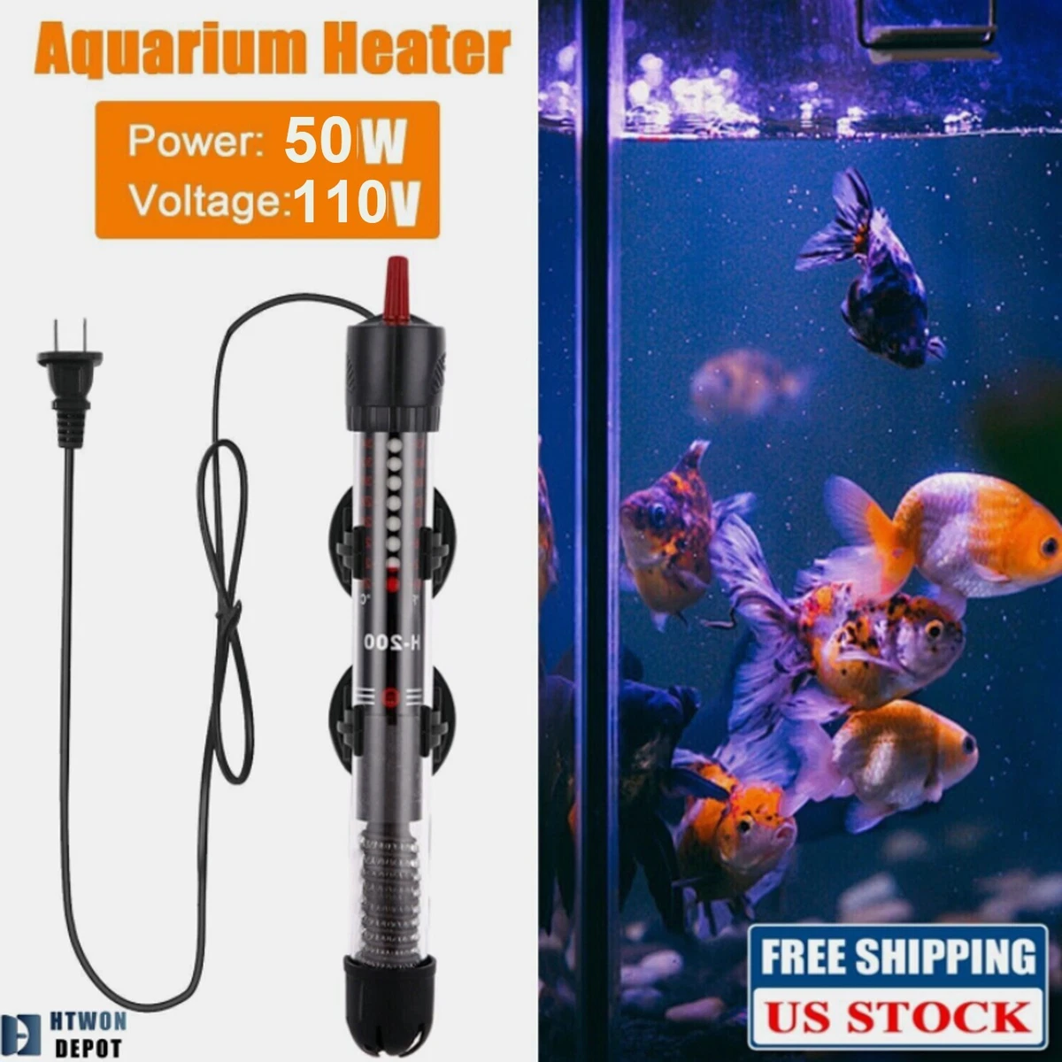Submersible top aquarium heater