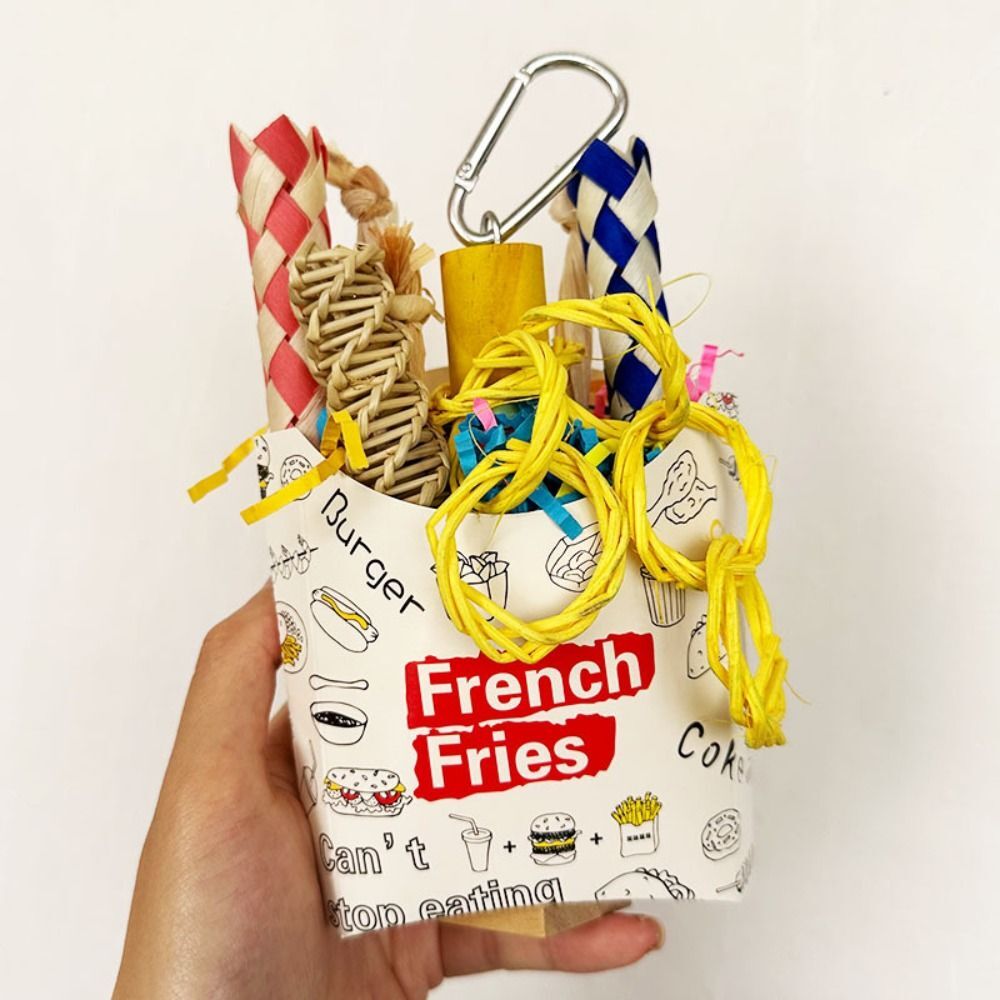 Grass Weaving Bird Nibbling Toy Rope Parrot Bites Toys Portable Parrot