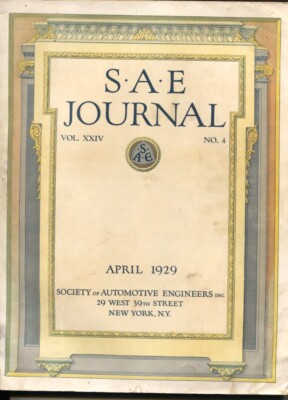 MAG: S.A.E. Journal 4/1929-Society of Automotive Engineers-loaded with early ...