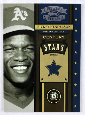 2004 Throwback Threads Rickey Henderson Century Stars CS-45 A's #285/1500
