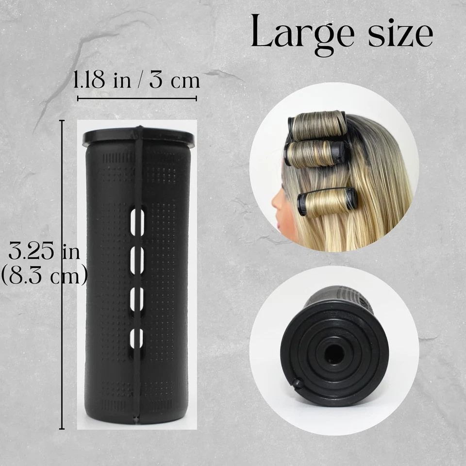 Jumbo Cold Wave Perm Rods Set (24 Pcs) for Women - Large Size Styling Rollers - Image 2 of 4