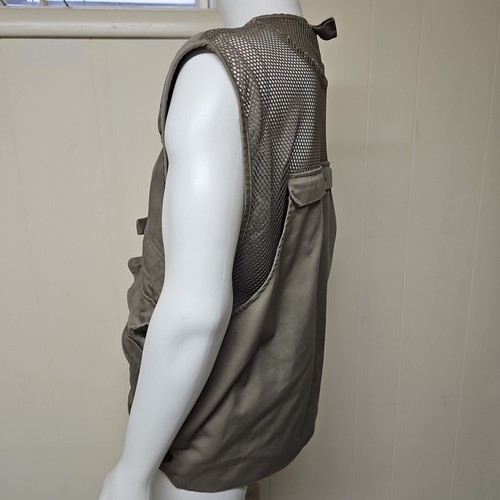 Master Sportsman Hunting Vest Mens 2XL Khaki Zip Up Cotton Padded Shoulder Mesh - Picture 2 of 8
