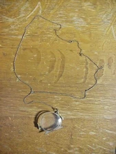 Antique FOLDING EYE GLASSES LORGNETTE  on Silver Chain