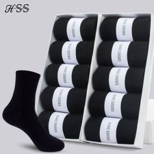 5-10 Pairs Soft Breathable Cotton Socks Office Business Style EU Plus Size 38-47