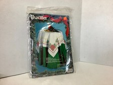 NIP 1994 Bucilla Tablecloth Poinsettia Stamped Cross-Stitch Table Topper 83161