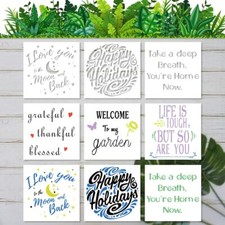 6 PCS Large Words Letter Stencils for Painting on Wood Wall, Inspirational Qu...