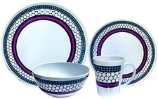 Caravan & Camping Melamine 16 Pcs Dinner Set Heat Resistant & Dishwasher Safe