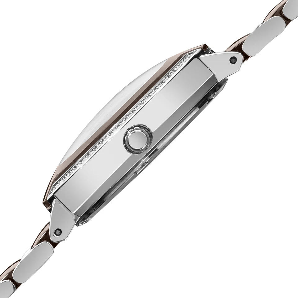 New Women's Burgi BUR072BR Brown Mother of Pearl Diamond Dial Ceramic Watch - image 3 of 4