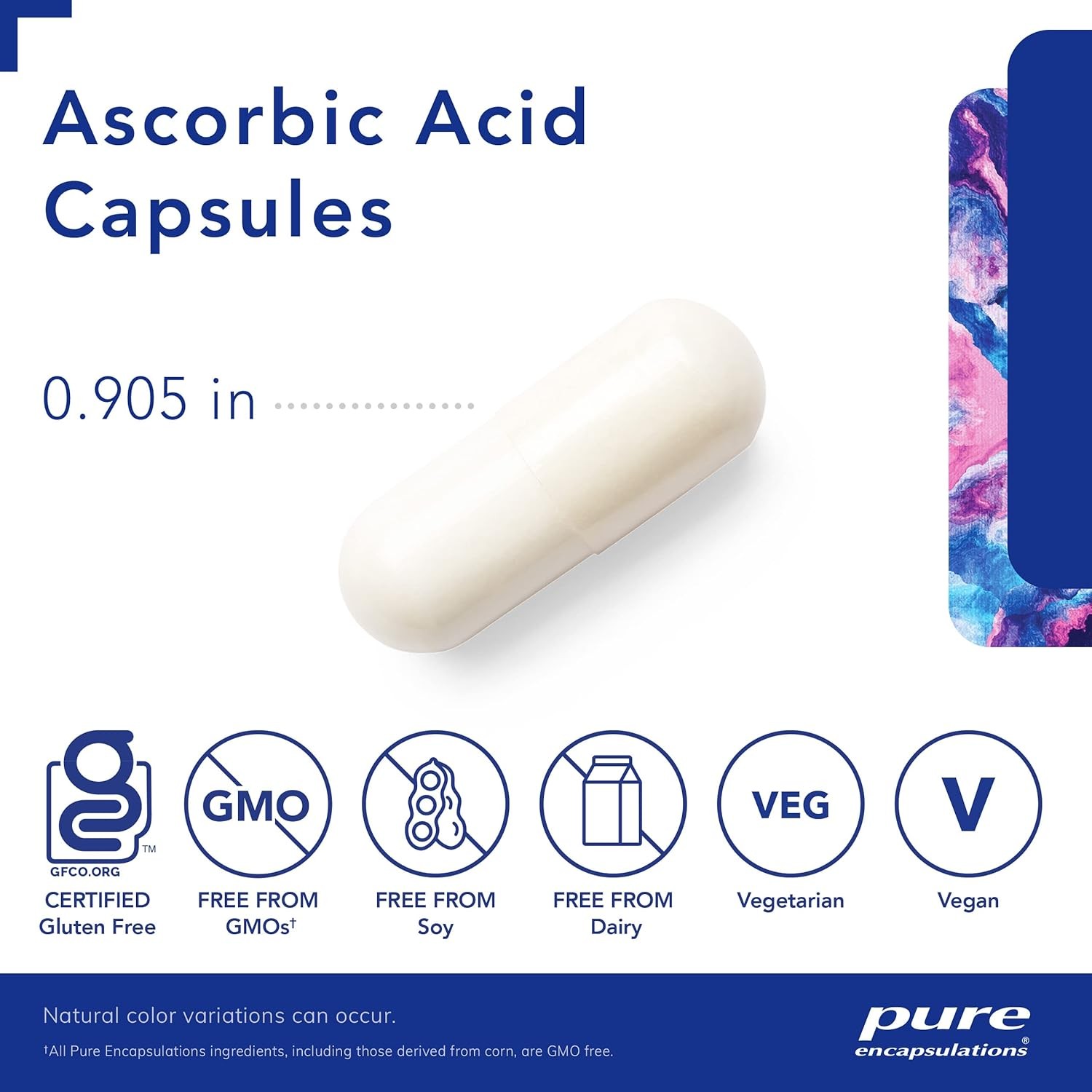 Pure Encapsulations Ascorbic Acid Capsules - 1,000 mg 90 Count (Pack of 1) 