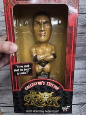 Vtg WWF Rumble Heads The Rock Dwayne Johnson Bobble Head Collectors Edition 2001