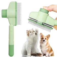 Pet hair detangling comb, for cleaning cat and dog fur green comb.
