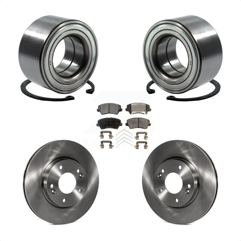 Front Wheel Bearing Brake Rotor Pads Kit for Kia Forte Hyundai Elantra GT Forte5