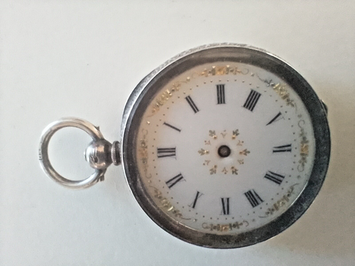 Swiss Silver Pocket Watch Spares Repair A Mathey movement o/all 39mm diameter - Picture 2 of 18