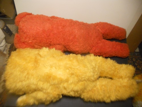 3 Vintage Red Gold Yellow TEDDY BEAR CARNIVAL Type 1950s 23 in Poss German Straw - Picture 7 of 7