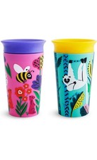 New Munchkin Miracle 360 WildLove Sippy Cup 9oz 2-Pack Bee/Lemur