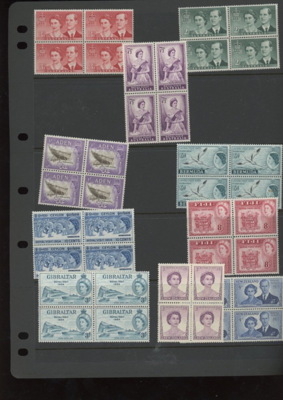 ROYAL VISIT MNH NG BLOCKs OF 4 STAMPS QUEEN ELIZABETH  (MB20