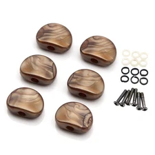 6Pcs Brown Pearl Small Semicircle Guitar Tuning pegs Tuners Machine Head Buttons