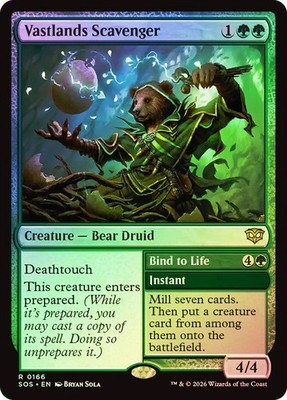 MTG FOIL Vastlands Scavenger // Bind to Life  - Secrets of Strixhaven #166