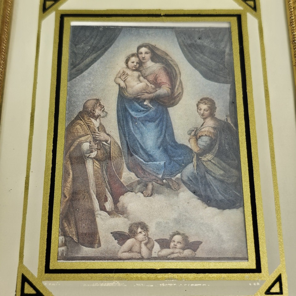 Vintage Sistine Madonna Gold Framed Print Religious Icon Art 5x4 | eBay