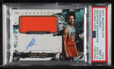 2021 Inception OTE Overtime Elite Cards Jalen Lewis PSA 9 MINT Patch Auto 14t3
