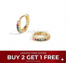 9ct Gold Huggie Earrings 925 Sterling Silver Small Hoop Pair Women Girls