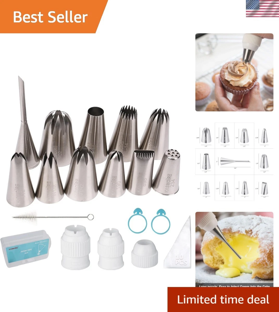 Professional Grade Stainless Steel Cake Decorating Set - 27 Pieces Included
