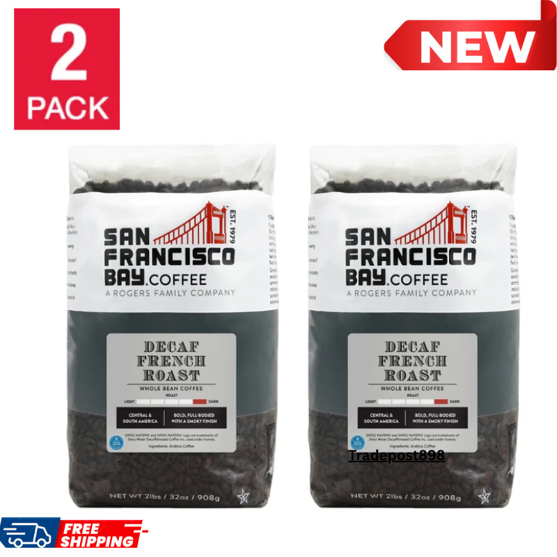 San Francisco Bay Decaf French Dark Roast Whole Bean Coffee 