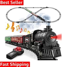 Gorgeous Glowing Train Set with Sound & Smoke - Perfect Holiday Gift for Kids