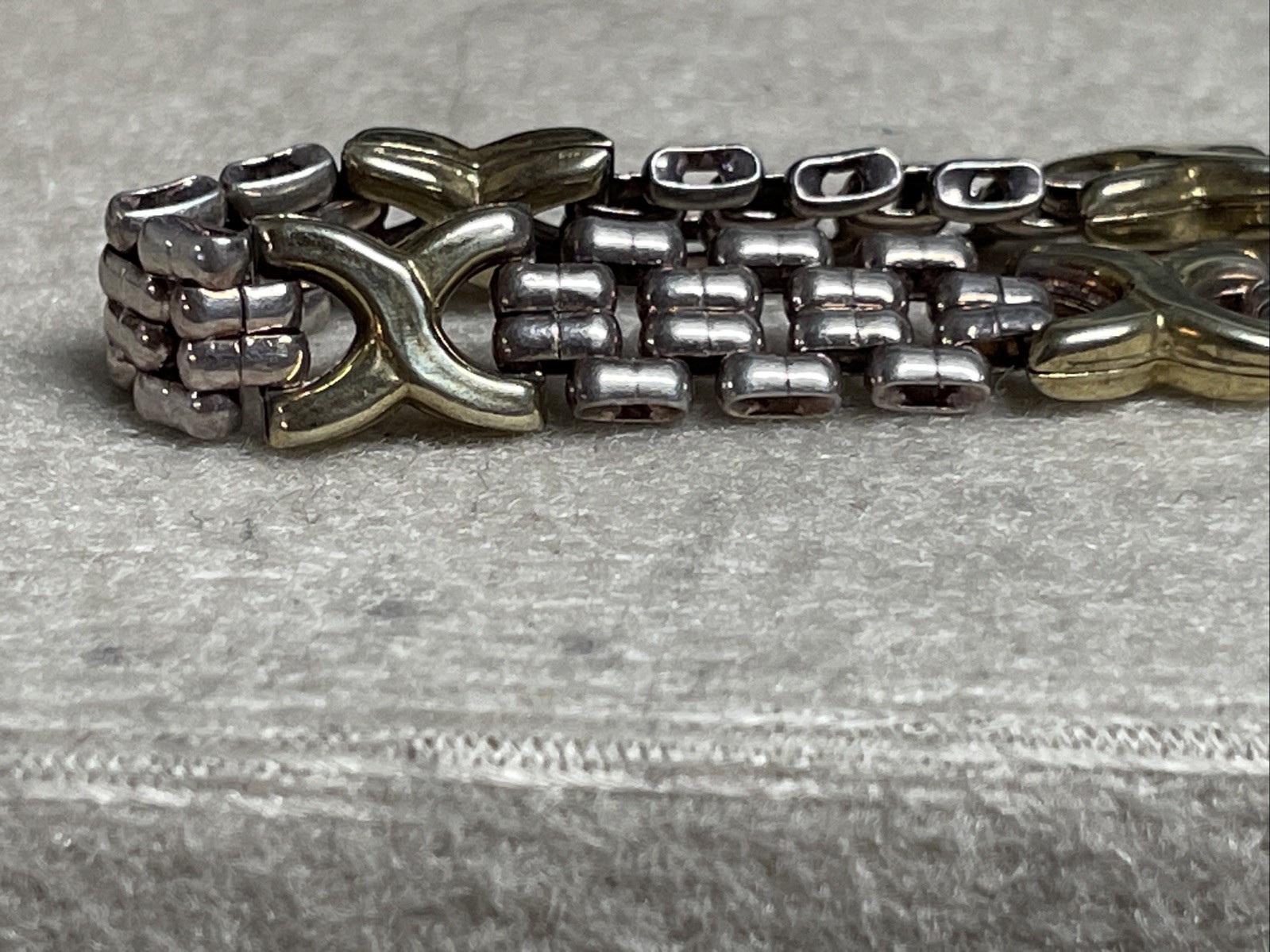 Sterling Silver X Link Pattern Necklace 925 - image 7